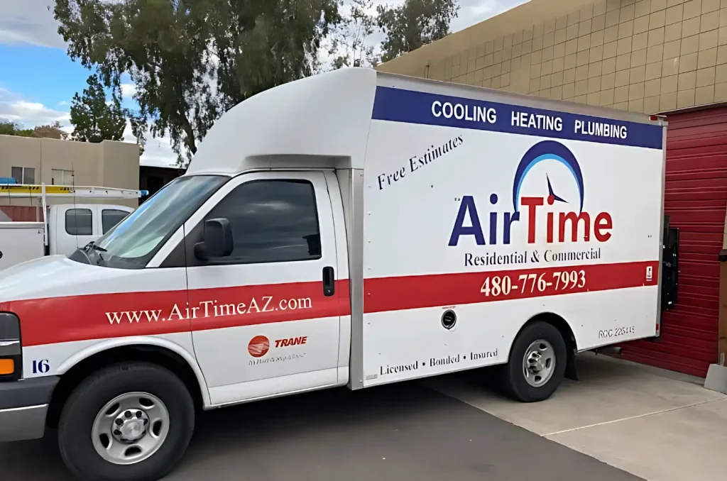 Airtime van parked outside