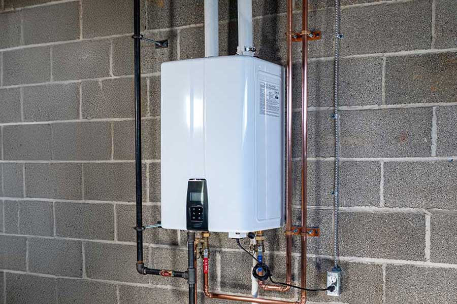 Completed tankless water installation