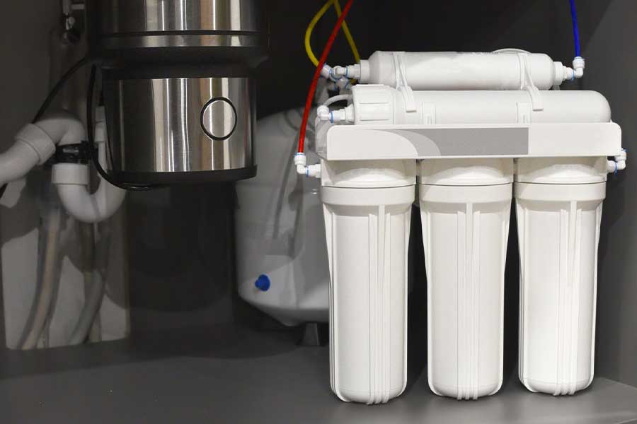 Completed water filtration installation